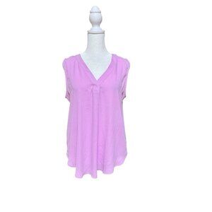 Ann Taylor Lilac Sleeveless Blouse V Neck Soft Knit Size Small